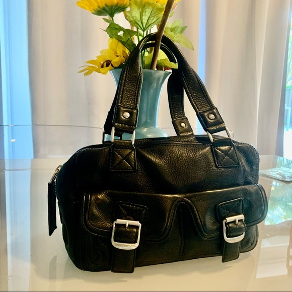 Michael Kors Handbags - NWOT Michael Kors black leather shoulder bag with silver-toned buckles